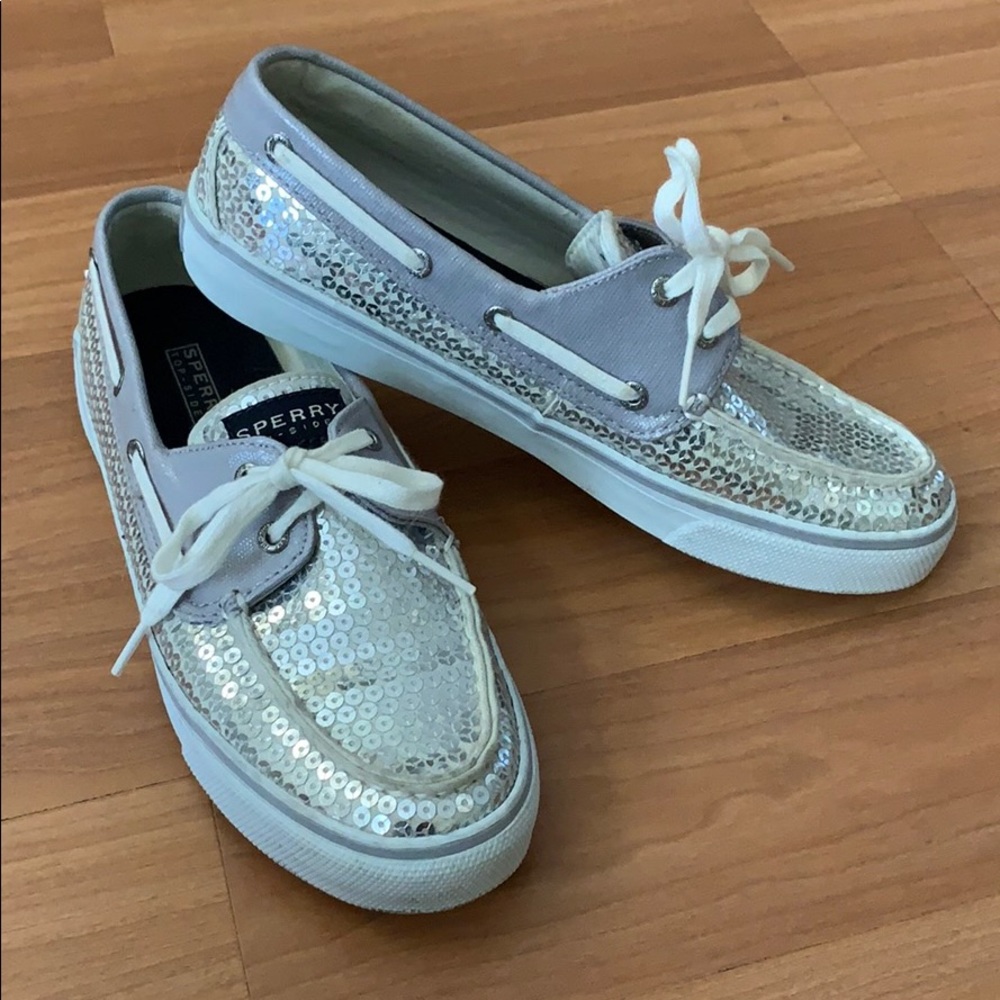 Gray Sequin Sperry Top-Sider Women’s 8 Medium